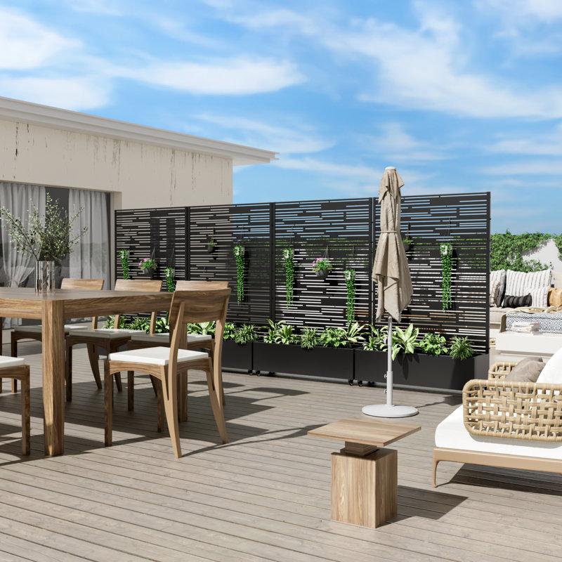 Wayfair Metal Planter Box With Trellis With Wheels