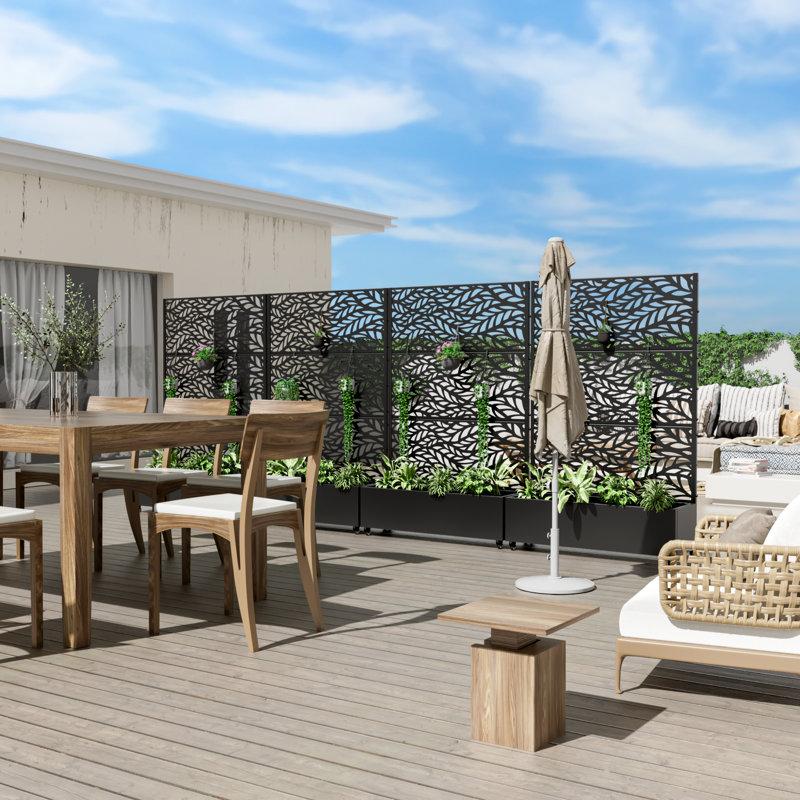 Wayfair Metal Planter Box With Trellis With Wheels