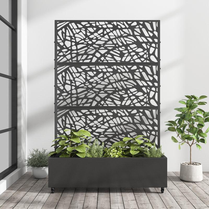 Wayfair Metal Planter Box With Trellis With Wheels