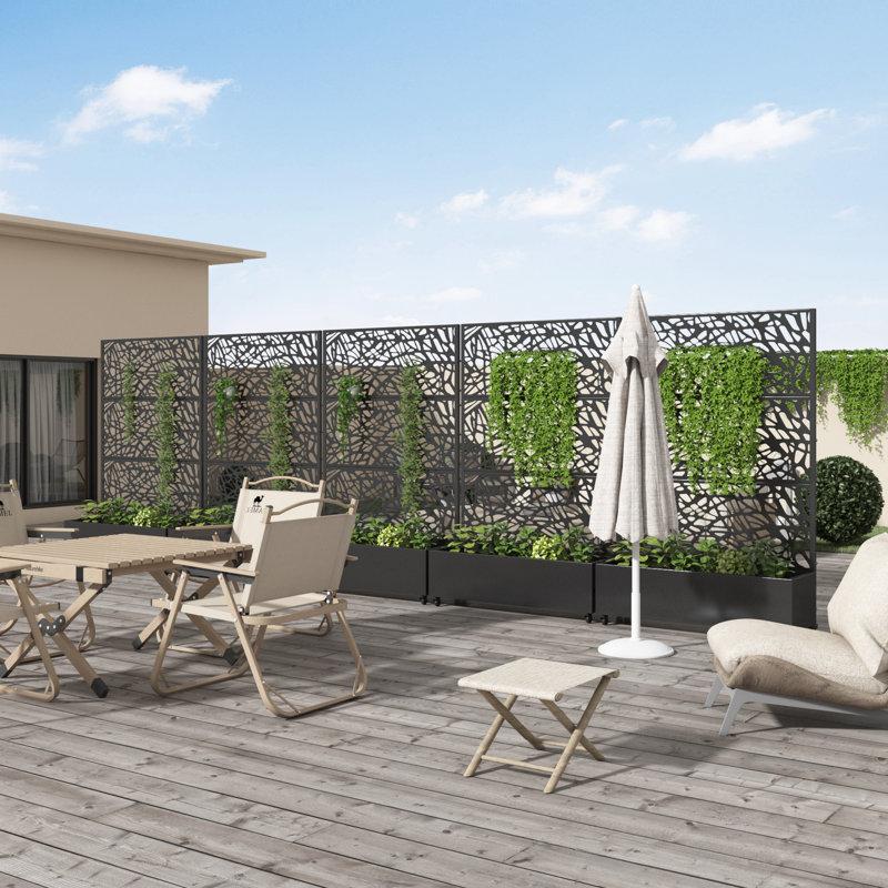 Wayfair Metal Planter Box With Trellis With Wheels