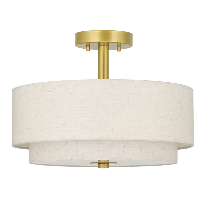 Wayfair Nichoel Fabric Shade Semi Flush Mount