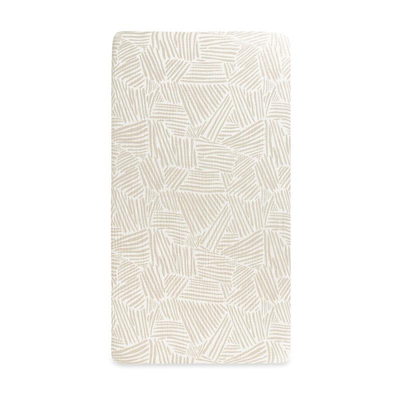 Wayfair Oat Stripe Crib Sheet In Muslin Cotton