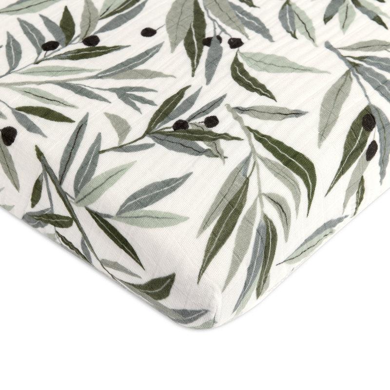 Wayfair Olive Branches Muslin Mini Crib Sheet