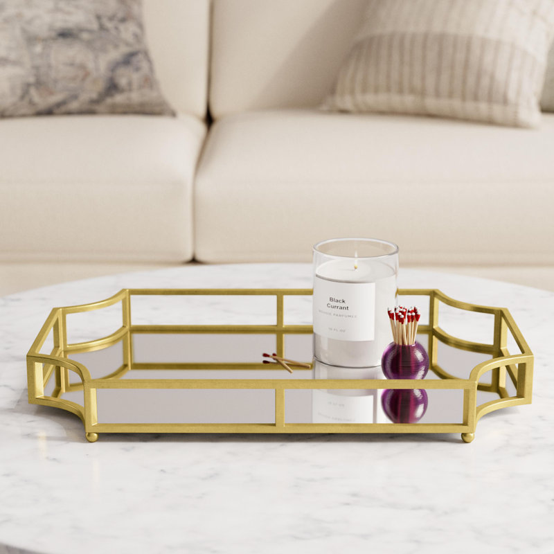 Wayfair Rosa Mirrored Glass Tray