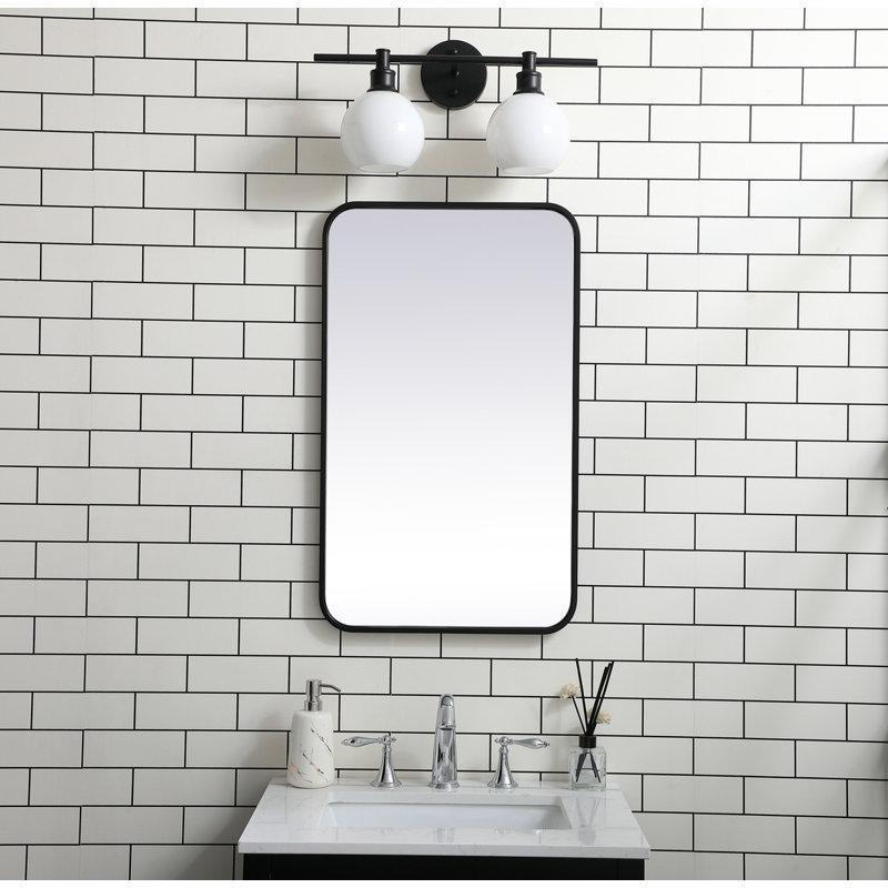 Wayfair Sabine Metal Rounded Rectangle Wall Mirror