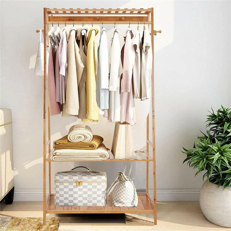 Wayfair Sharan 32.5'' Solid Wood Clothing Rack