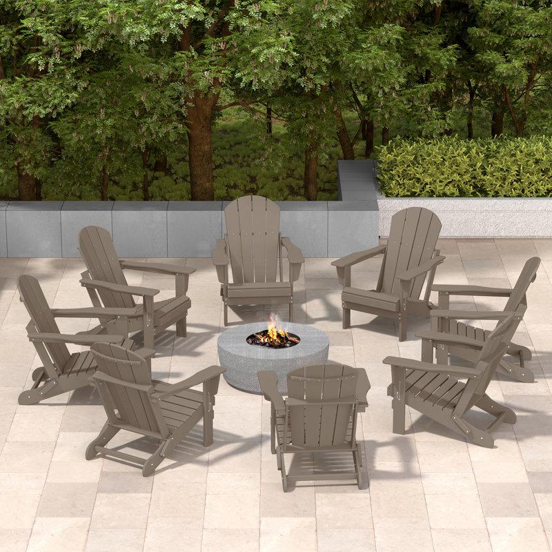 Wayfair Shawnna Folding Adirondack Chair (Set Of 8)