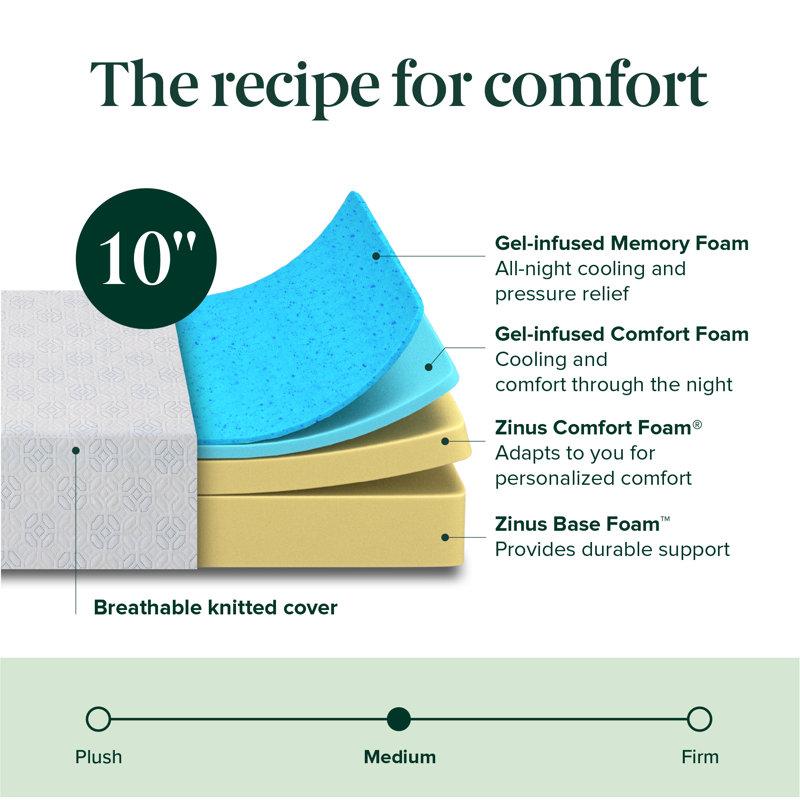 Wayfair Wayfair Sleep 10" Medium Cooling Gel Memory Foam Mattress