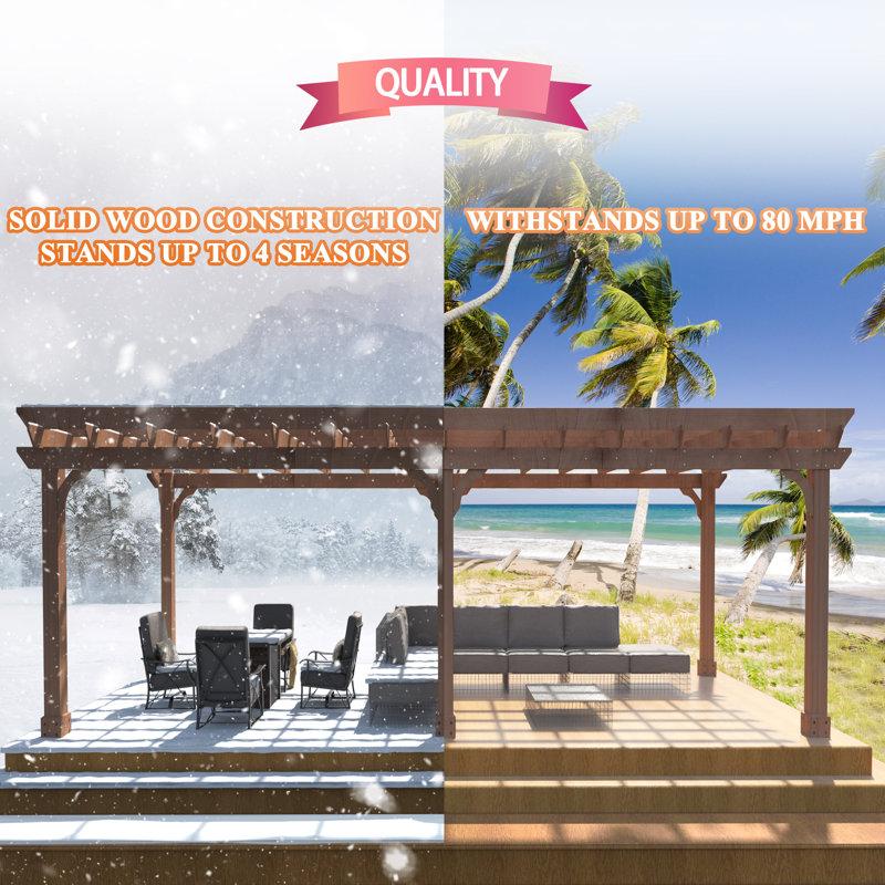 Wayfair Solid Wood Pergola