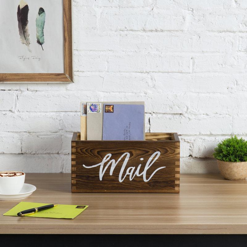 Wayfair Spalding Office Wood Mail Desk Organizer
