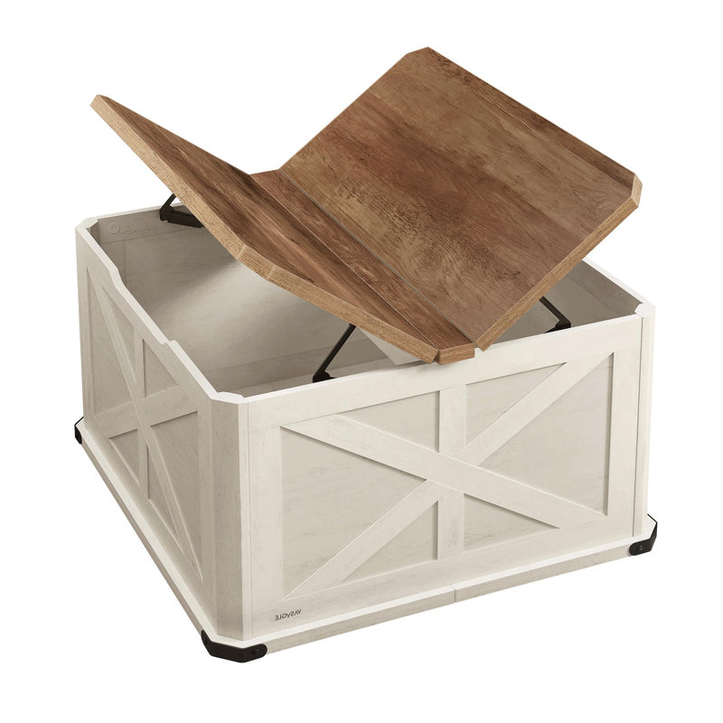Wayfair Square Coffee Table With Flip-Top Lids
