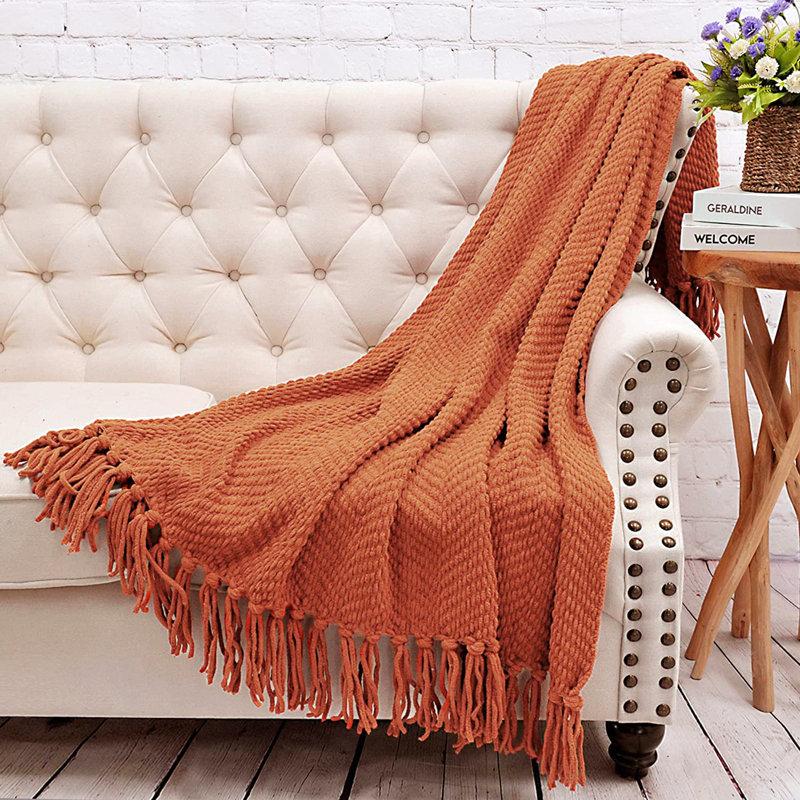 Wayfair Tweed Knitted Throw Blanket