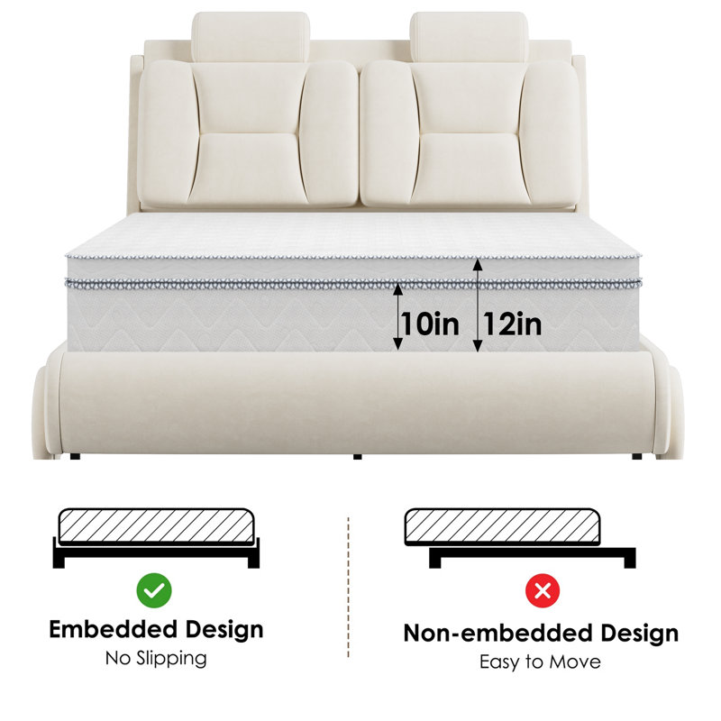Wayfair Upholstered Kid Bed With LED Light