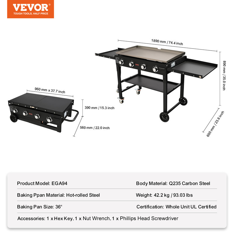 Wayfair VEVOR 4 - Burner Free Standing Propane Grill