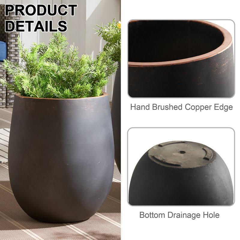Wayfair Weathered Concrete Tall Planter