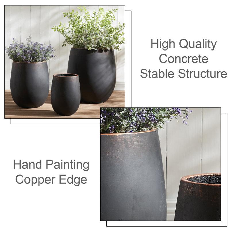 Wayfair Weathered Concrete Tall Planter