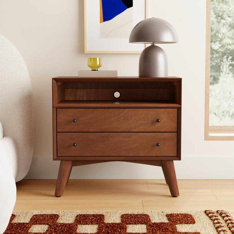 Wayfair Williams 2-Drawer Nightstand With Shelf