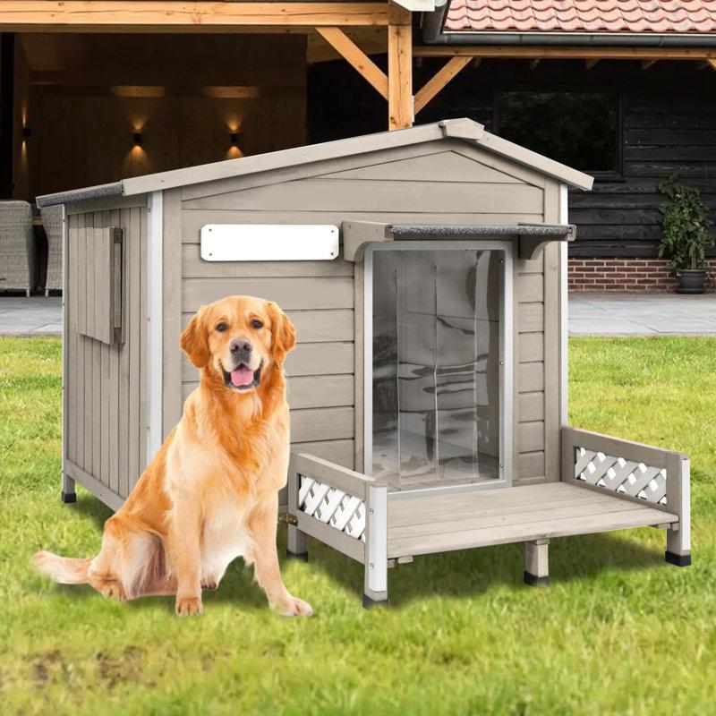 Wayfair Wooden Dog House With Porch Asphalt Roof