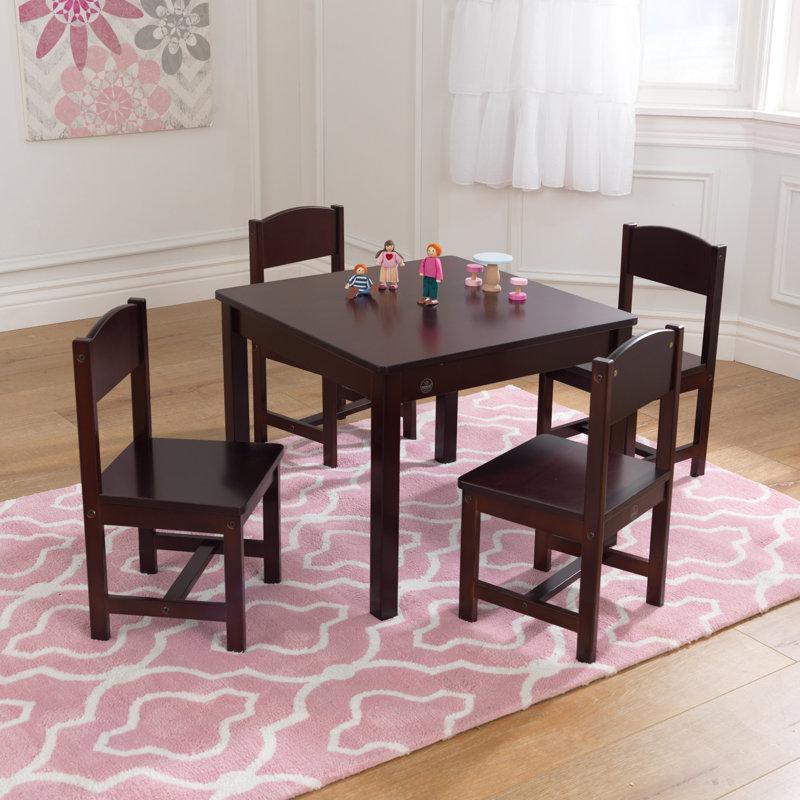 Wayfair Wooden Farmhouse Table & 4 Chair Set