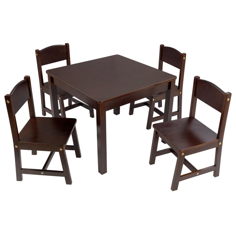 Wayfair Wooden Farmhouse Table & 4 Chair Set