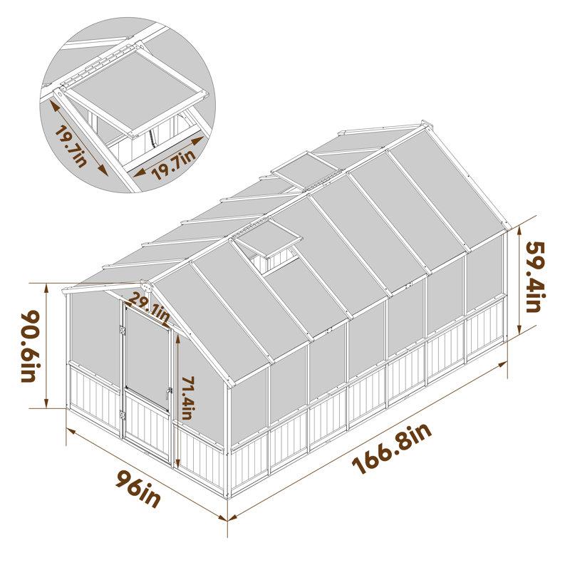 Wayfair Wooden Polycarbonate Greenhouse