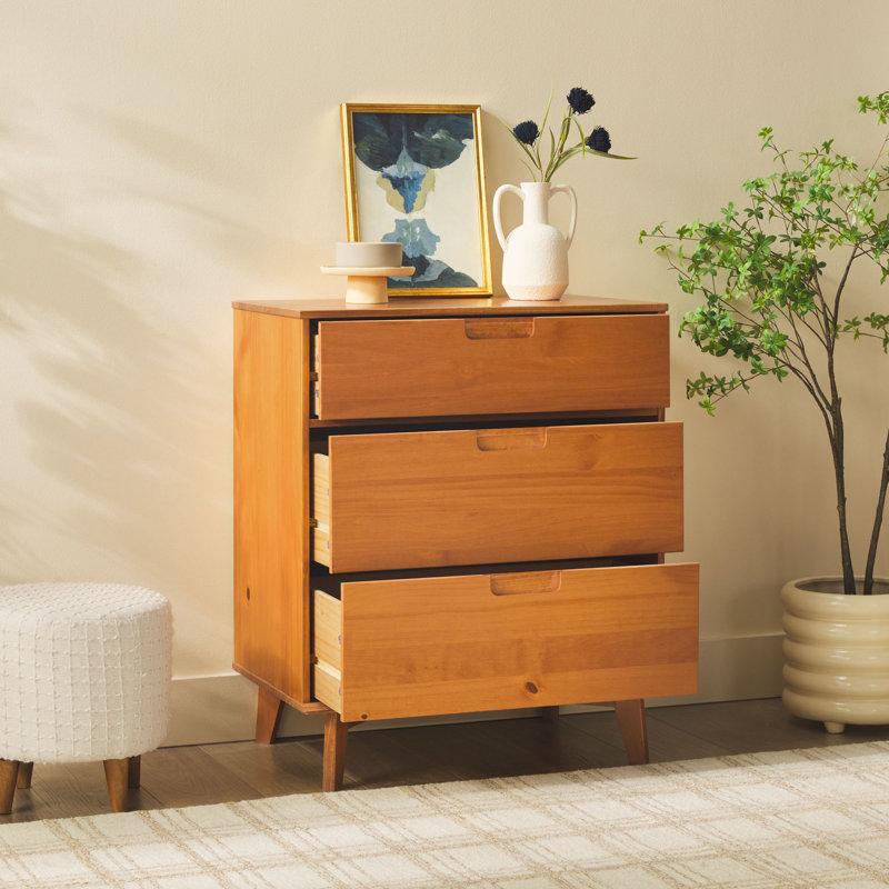 Wayfair Yarber Groove 3 Drawer Solid Wood Chest