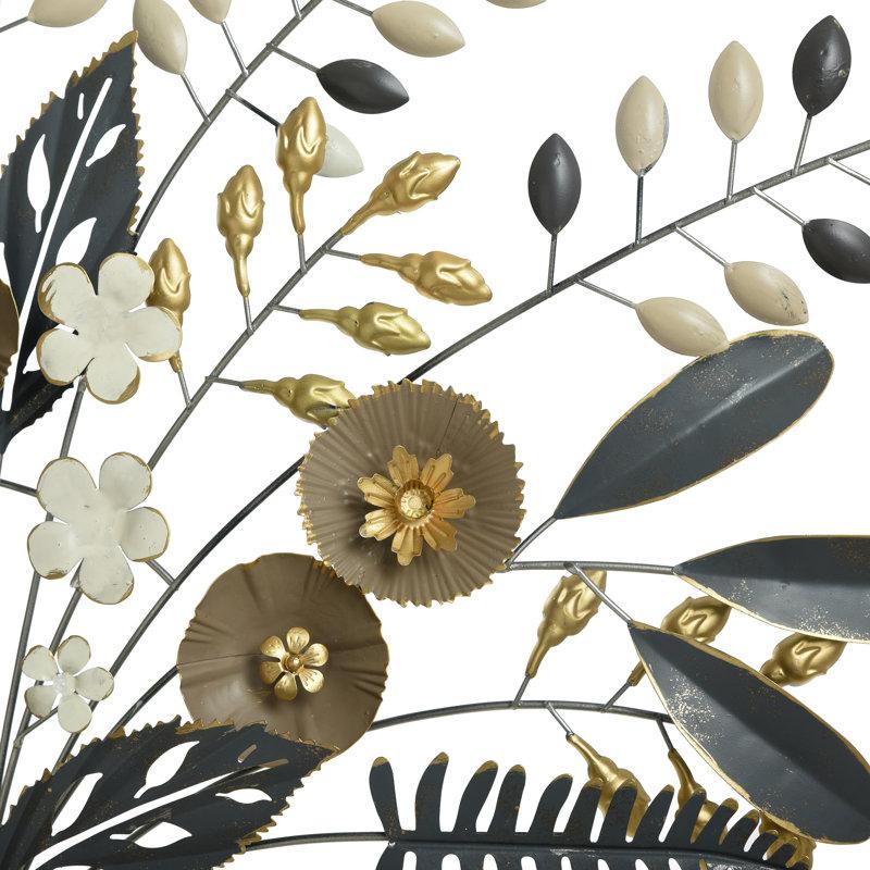 Wayfair Weylyn Traditional Plants & Flowers Wall Decor On Metal