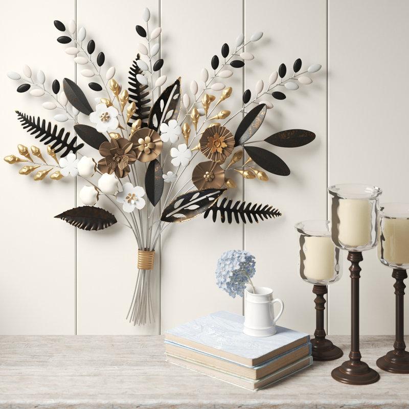 Wayfair Weylyn Traditional Plants & Flowers Wall Decor on Metal