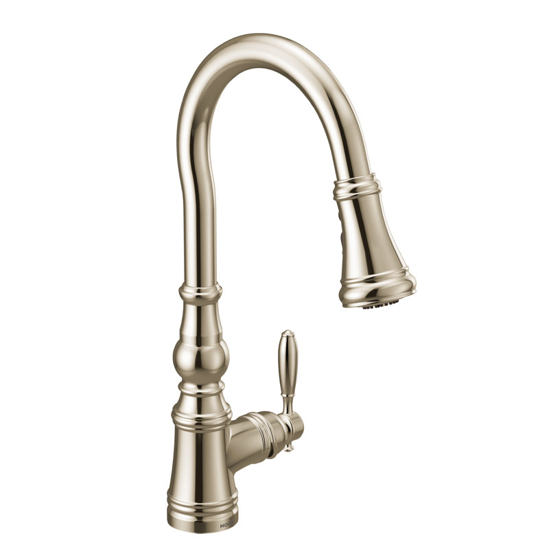 Wayfair Weymouth Polished Nickel One-Handle High Arc Pulldown Kitchen Faucet S73004NL