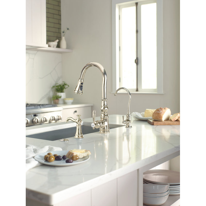 Wayfair Weymouth Polished Nickel One-Handle High Arc Pulldown Kitchen Faucet S73004NL