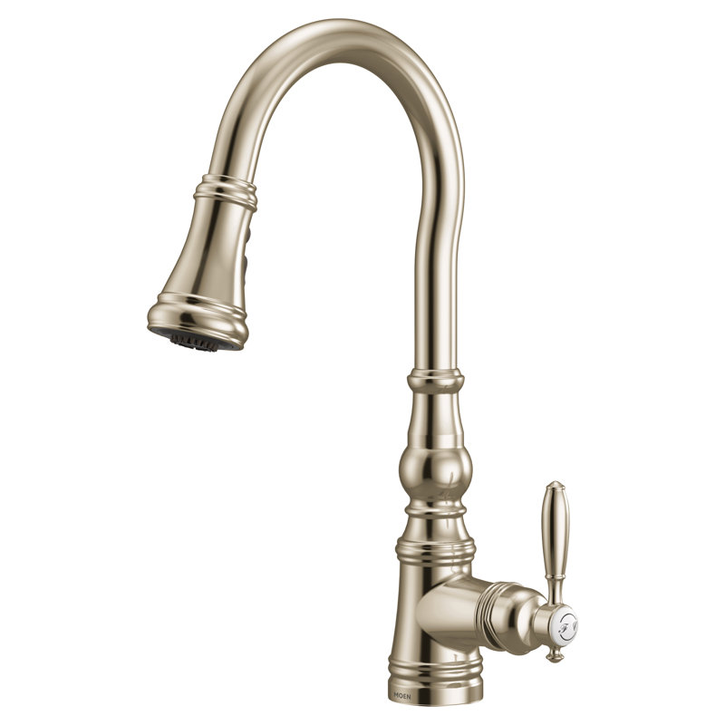 Wayfair Weymouth Polished Nickel One-Handle High Arc Pulldown Kitchen Faucet S73004NL