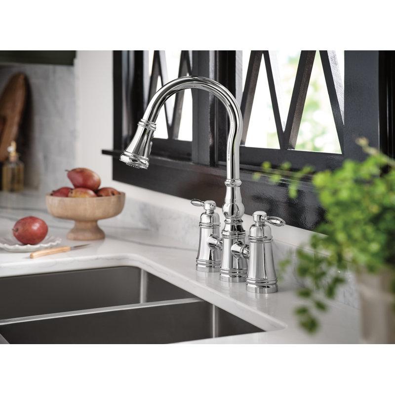 Wayfair Weymouth Pull Down Touch Double Handle Kitchen Faucet S73204
