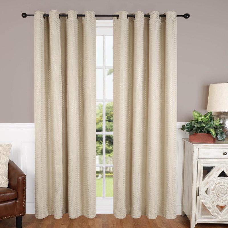 Wayfair Wiechmann Geometric Shimmer Abstract Room Darkening Curtain Panel Set (Set of 2)