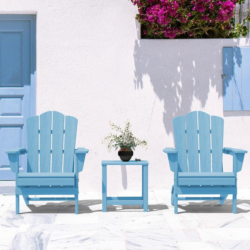 Wayfair Wolak Plastic/Resin Folding Lightweight Adirondack Chair (Set Of 2)