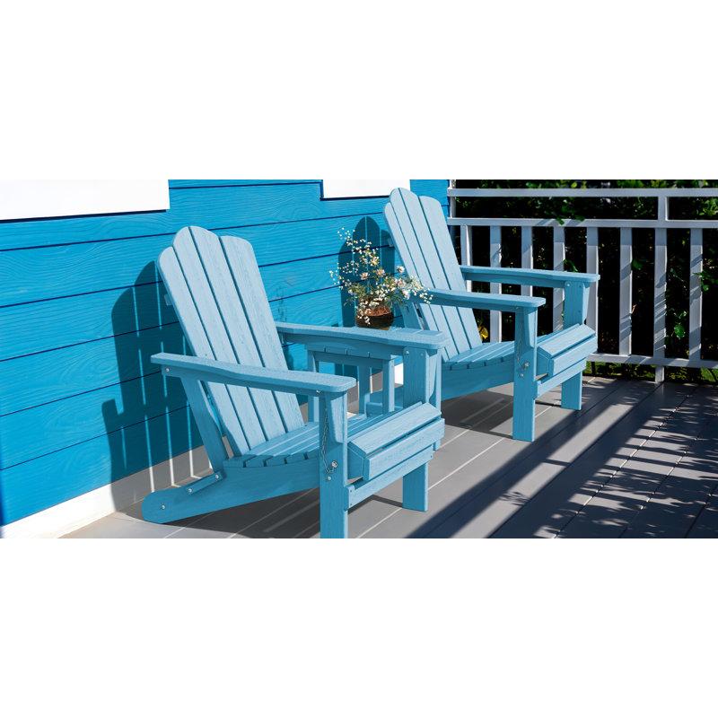 Wayfair Wolak Plastic/Resin Folding Lightweight Adirondack Chair (Set Of 2)