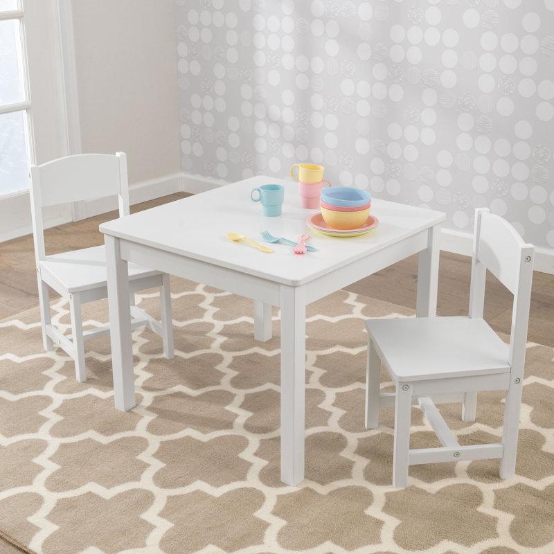 Wayfair Wooden Aspen Table & 2 Chair Set Children's Furniture - White