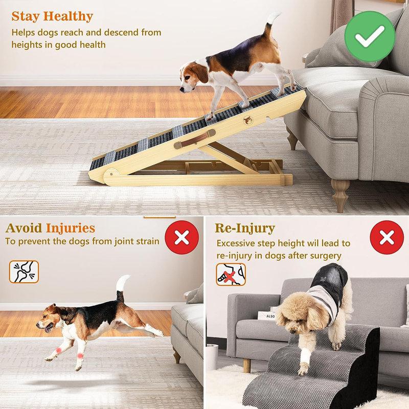 Wayfair Wooden Dog Ramp Adjustable Folding Portable Pet Ramp