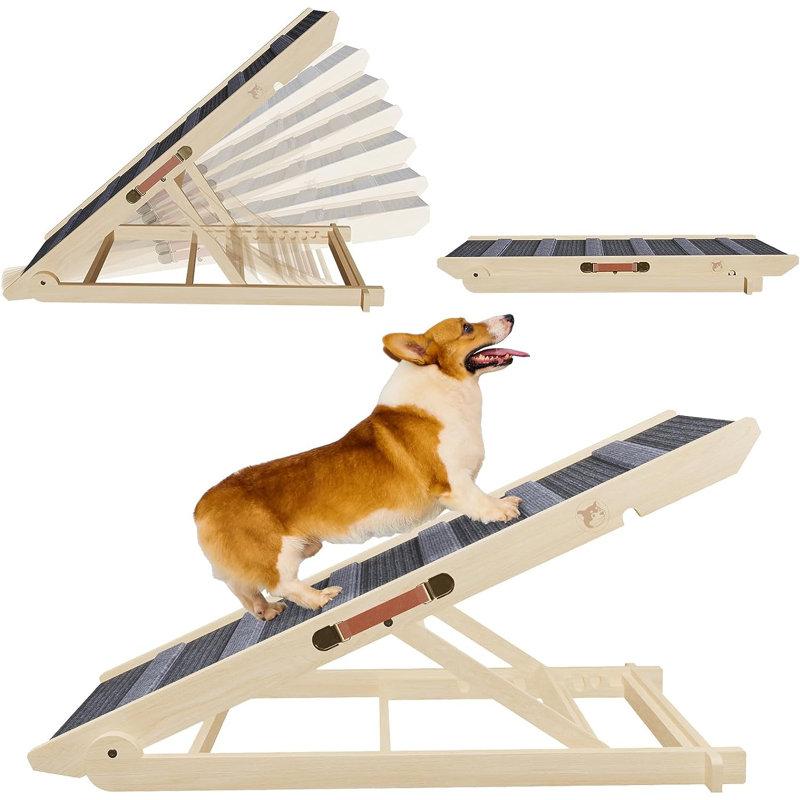 Wayfair Wooden Dog Ramp Adjustable Folding Portable Pet Ramp