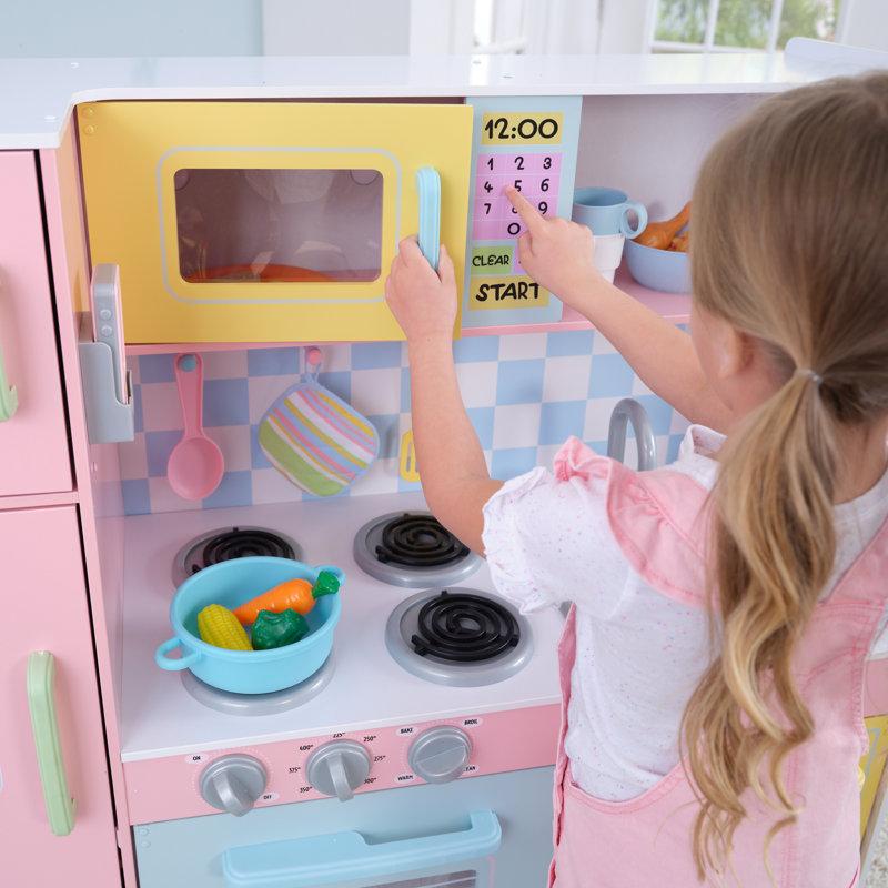 Wayfair Wooden Large Pastel Play Kitchen With Turning Knobs And Play Phone