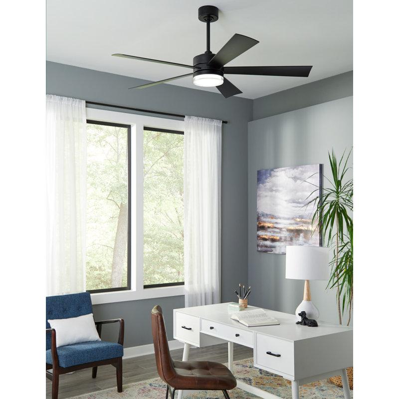 Wayfair Wynd 5-Blade Outdoor/Indoor Smart Ceiling Fan With LED Light Kit Included And Remote Control Included