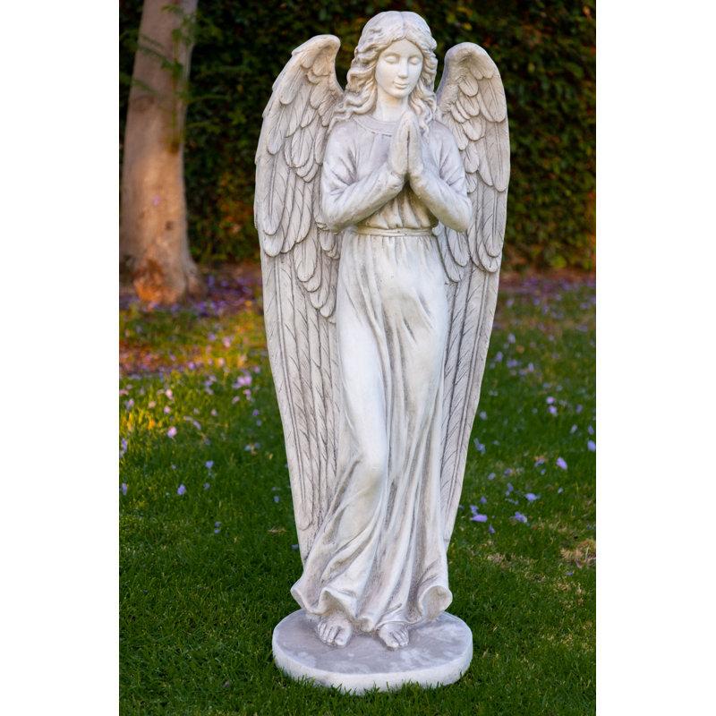 Wayfair Yisroel Angels & Cherubs Weather Resistant Fiberstone Garden Statue