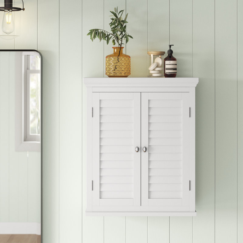 Wayfair Zal Removable Two-Door Wall Cabinet With Faux Louvered Doors