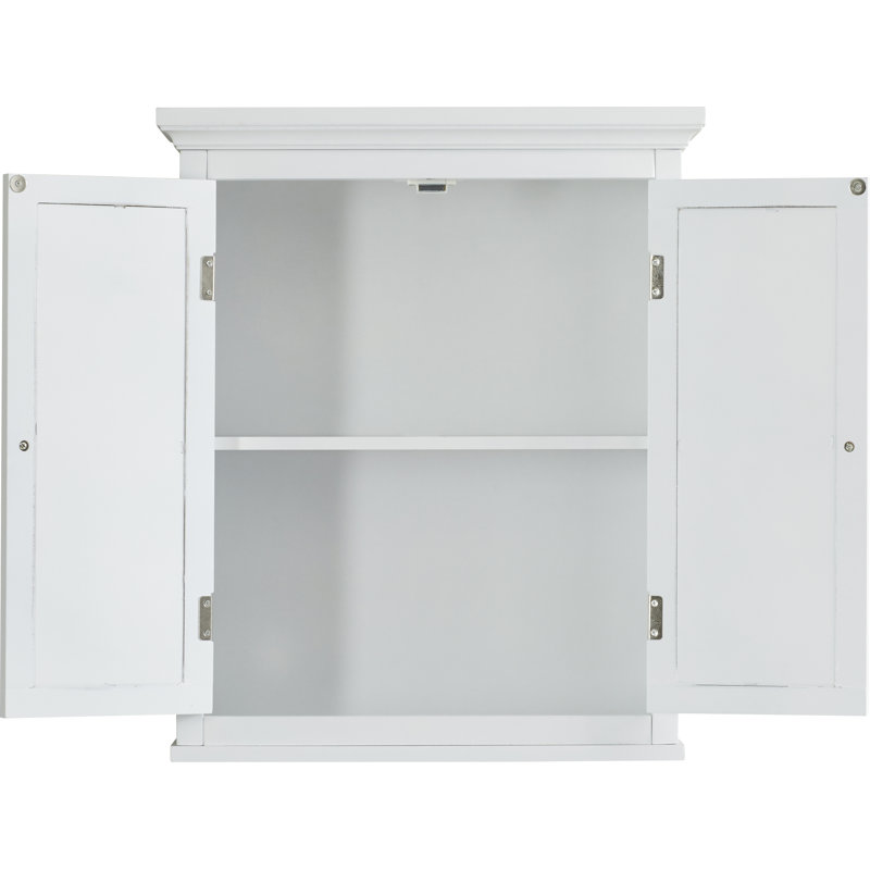 Wayfair Zal Removable Two-Door Wall Cabinet With Faux Louvered Doors