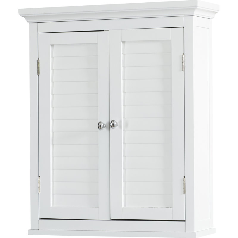 Wayfair Zal Removable Two-Door Wall Cabinet With Faux Louvered Doors