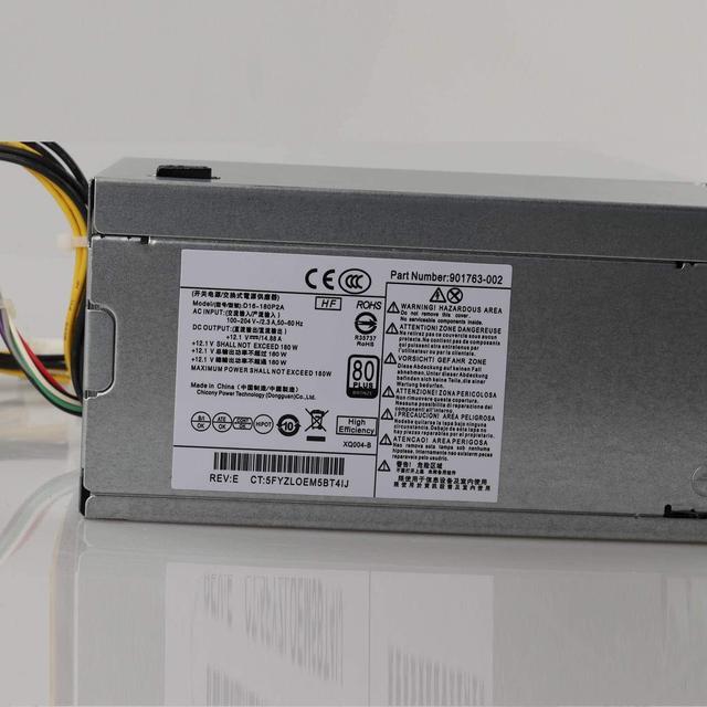 180W Power Supply Compatible With HP ProDesk 800 G3 Sff 600 G3 Sff (P/N: 901763-002 901765-003 901761-003 901764-003 901763-001 901762-002 L08261-002 901771-004 901771-003 901771-002 D16-180P2A