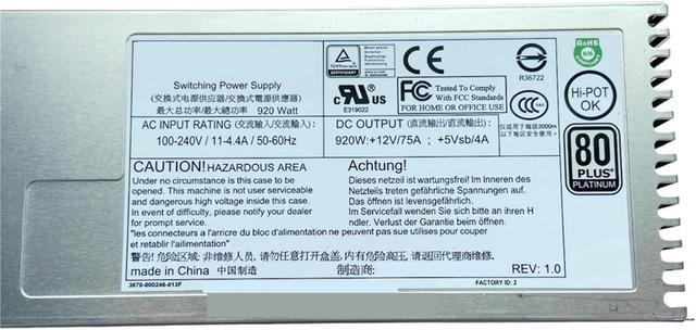 1pc For PWS-920P-SQ PWS-920P-1R 920W 1U Redundant Power Supply