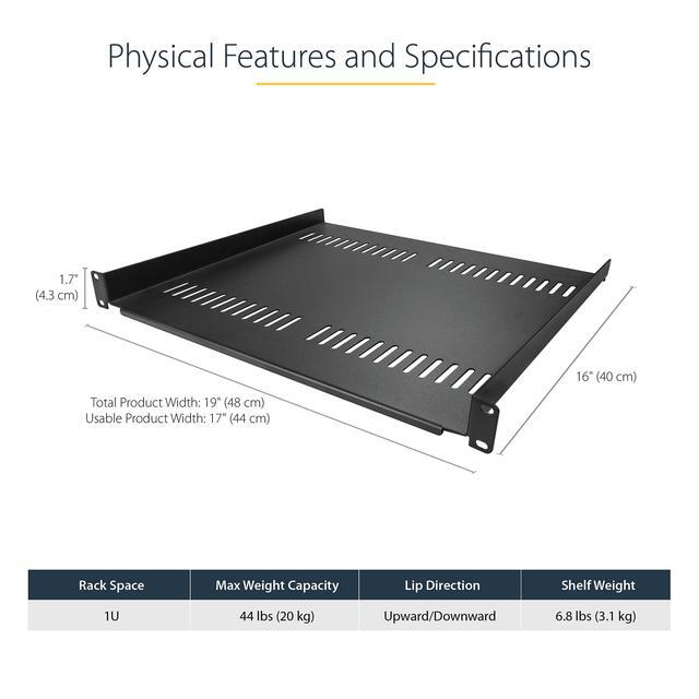 1U SERVER RACK SHELF VENTED
