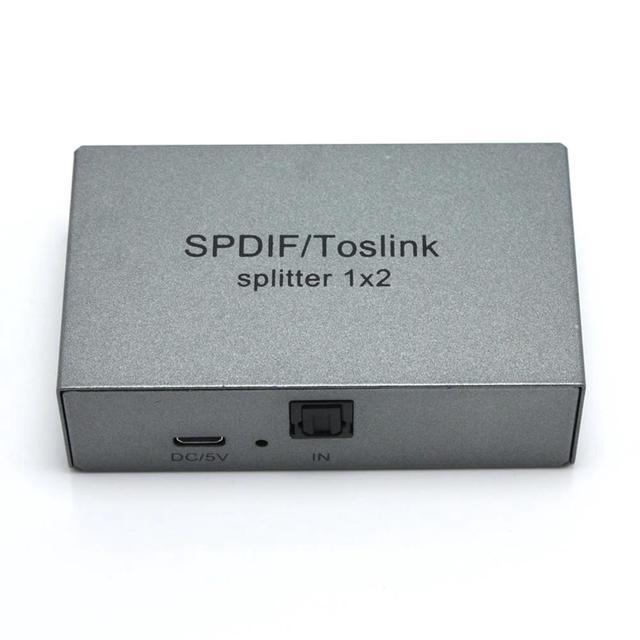 1X2 Toslink Optical Digital Audio Splitter 1 In 2 Out Support LPCM 2.0 DTS Dolby Digital For PS4 DVD HDTV STB VHS VCR