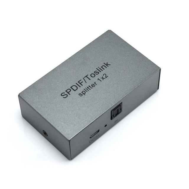 1X2 Toslink Optical Digital Audio Splitter 1 In 2 Out Support LPCM 2.0 DTS Dolby Digital For PS4 DVD HDTV STB VHS VCR