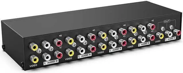 2/4/8 Way AV RCA Switch 8 in 1 Out AV Signal Composite Video L/R Audio Swithcer Switcher Selector Box for STB DVD HDTV VCD VCR(8x1)